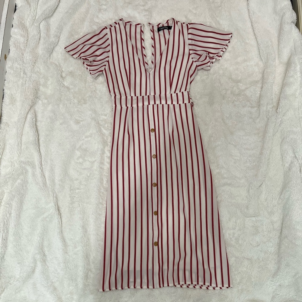 Red and White striped dress